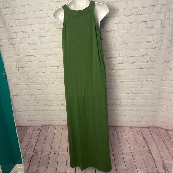 NEW J. Jill Elegant Hunter Green Maxi Dress Size Medium Tall Palm color - Picture 6 of 8